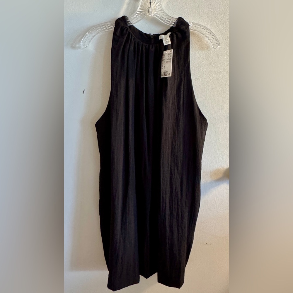 H & M Women’s Black Sleeveless Dress New With Tags Size L Chic Minimalist Fall